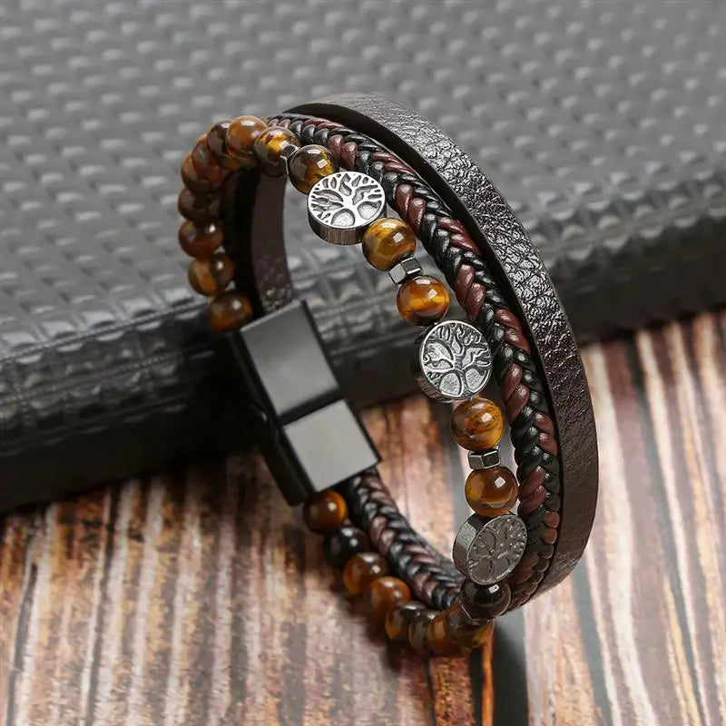 Layered Edge Leather Bracelet