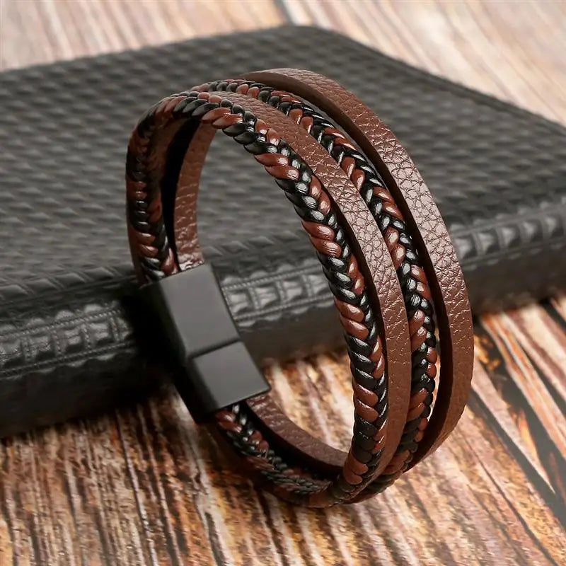 Layered Edge Leather Bracelet