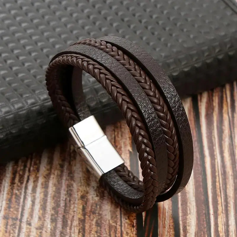 Layered Edge Leather Bracelet
