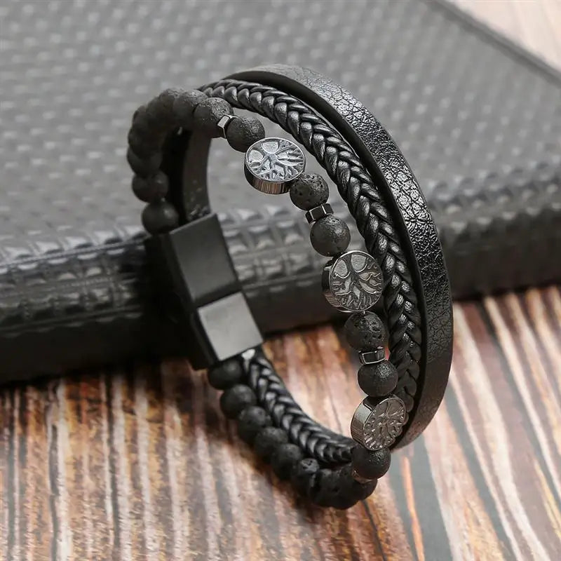 Layered Edge Leather Bracelet
