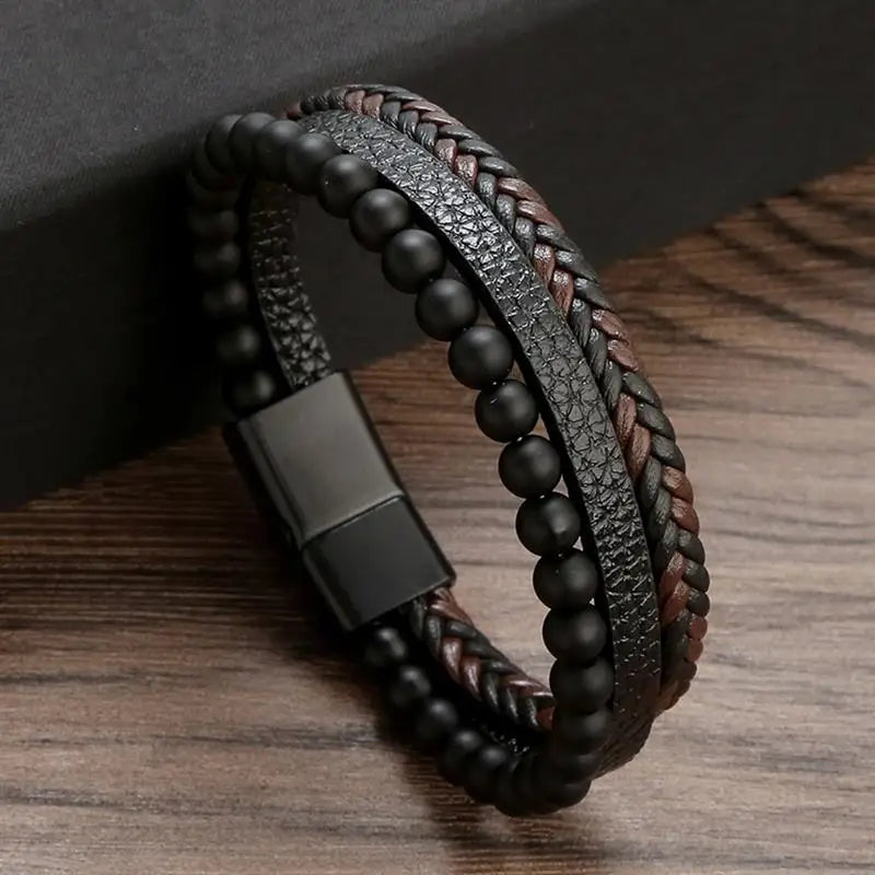 Layered Edge Leather Bracelet