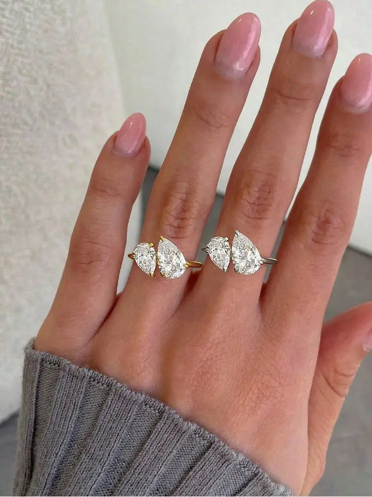 Crystal Teardrop Grace Ring