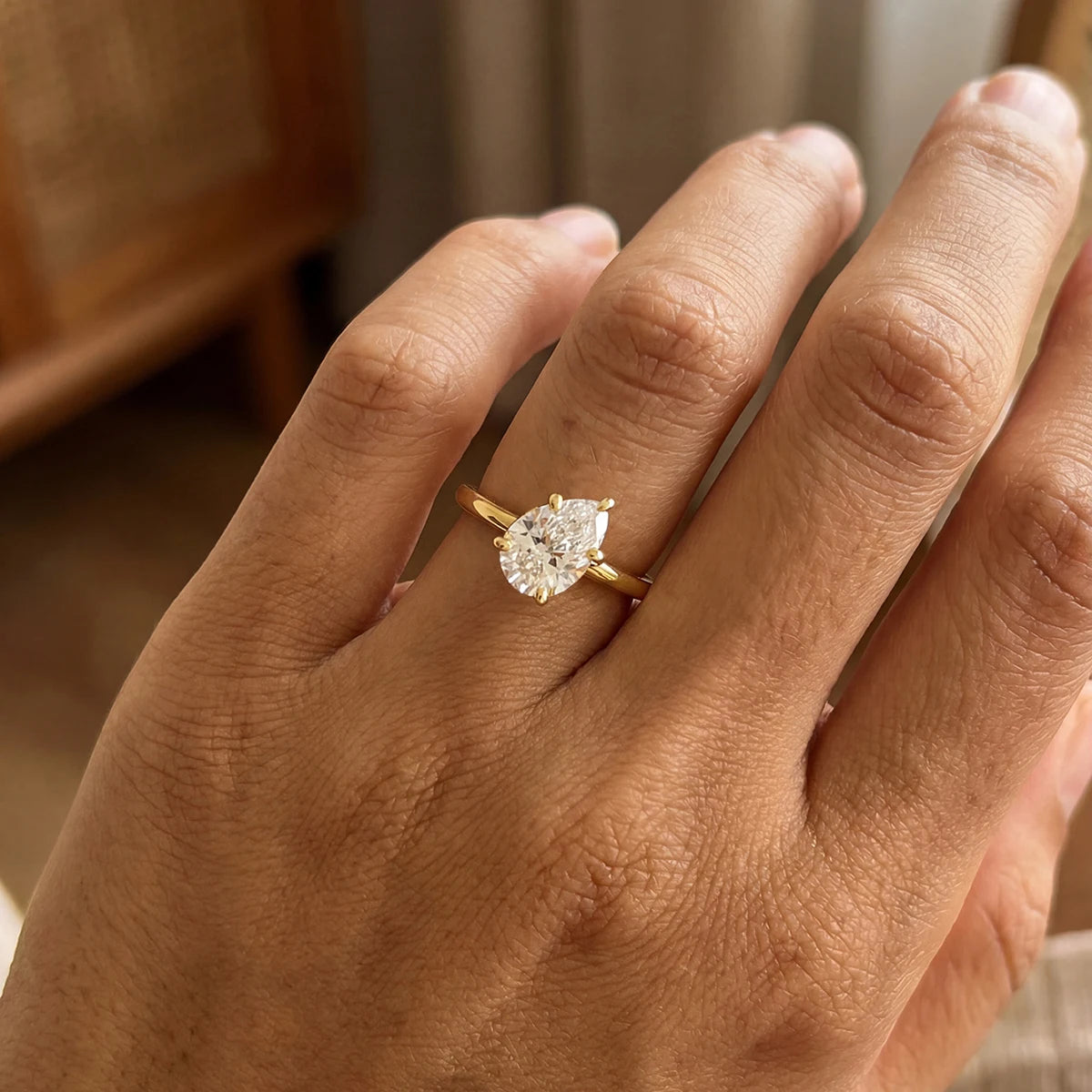 Crystal Teardrop Grace Ring