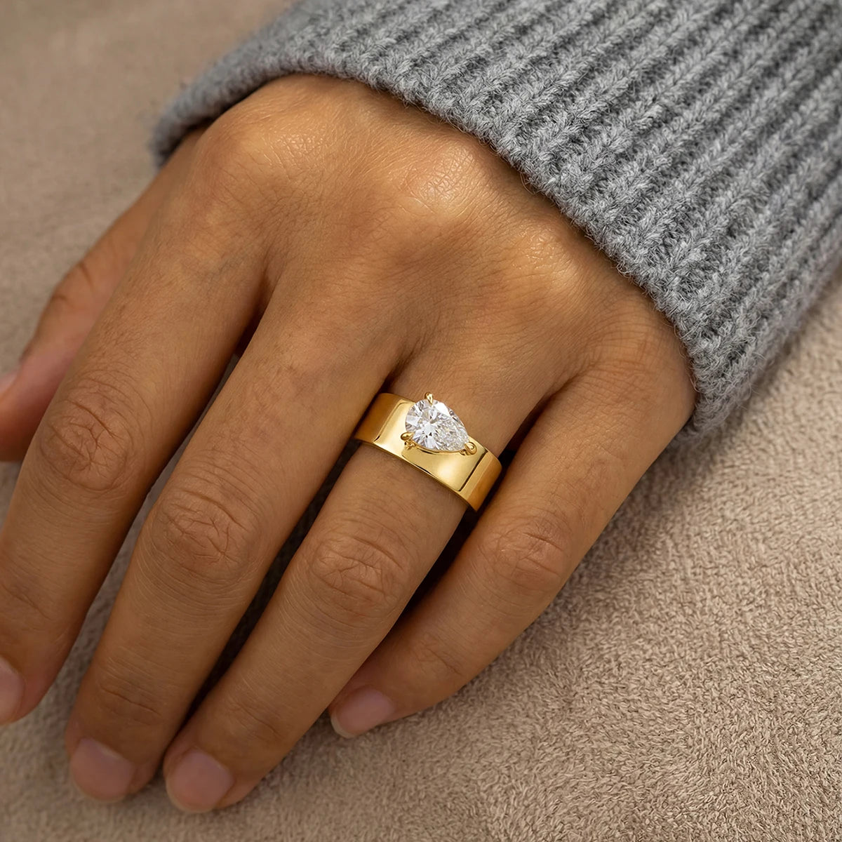 Crystal Teardrop Grace Ring