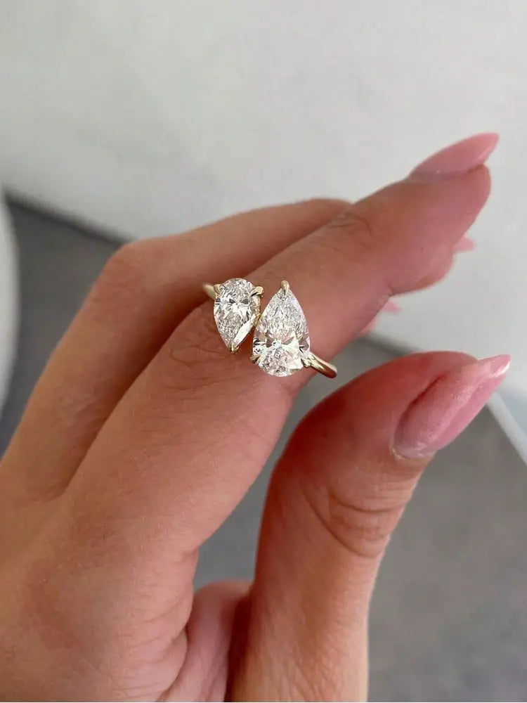 Crystal Teardrop Grace Ring