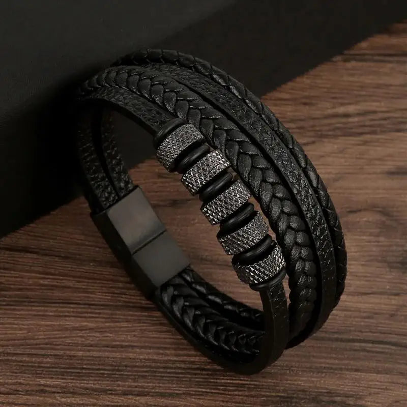 Layered Edge Leather Bracelet