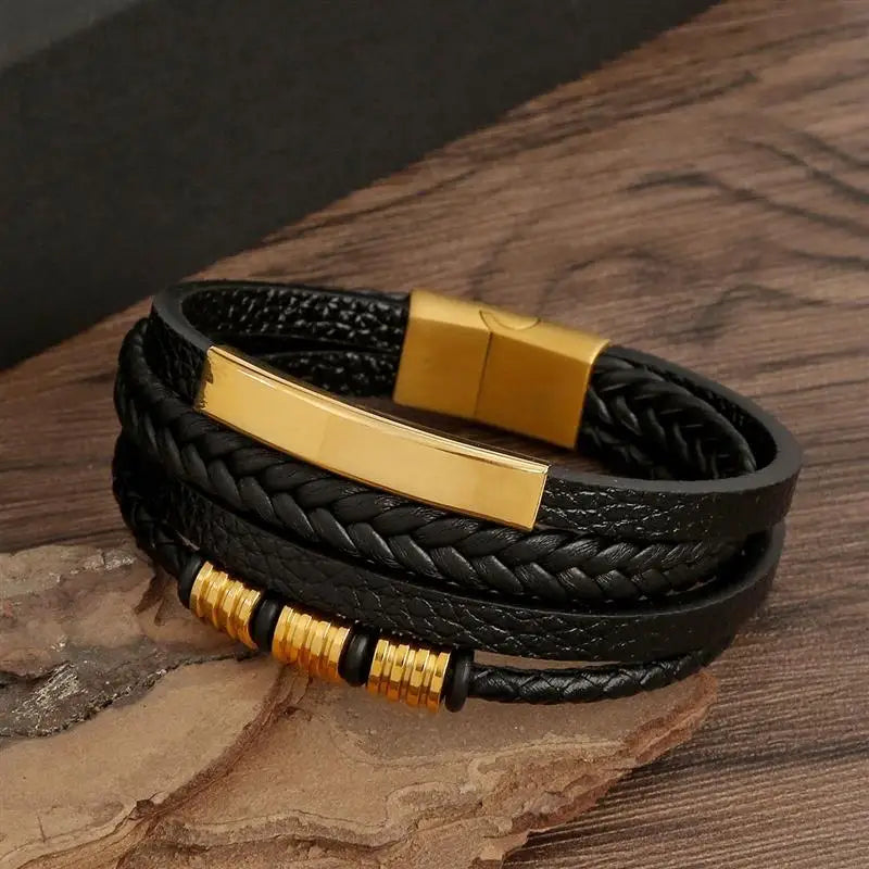 Layered Edge Leather Bracelet