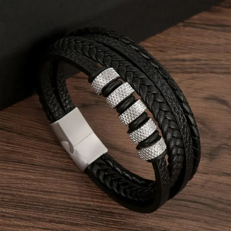 Layered Edge Leather Bracelet