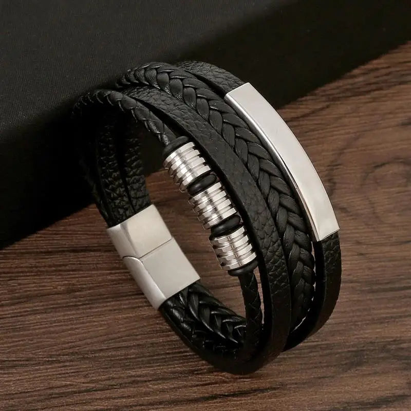 Layered Edge Leather Bracelet