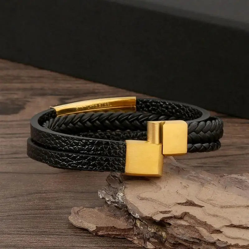 Layered Edge Leather Bracelet