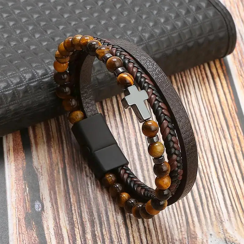 Layered Edge Leather Bracelet