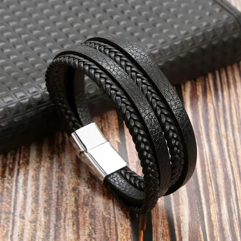 Layered Edge Leather Bracelet