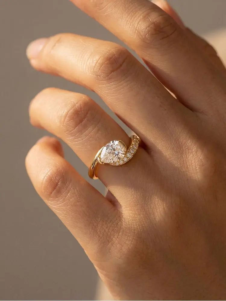 Crystal Teardrop Grace Ring