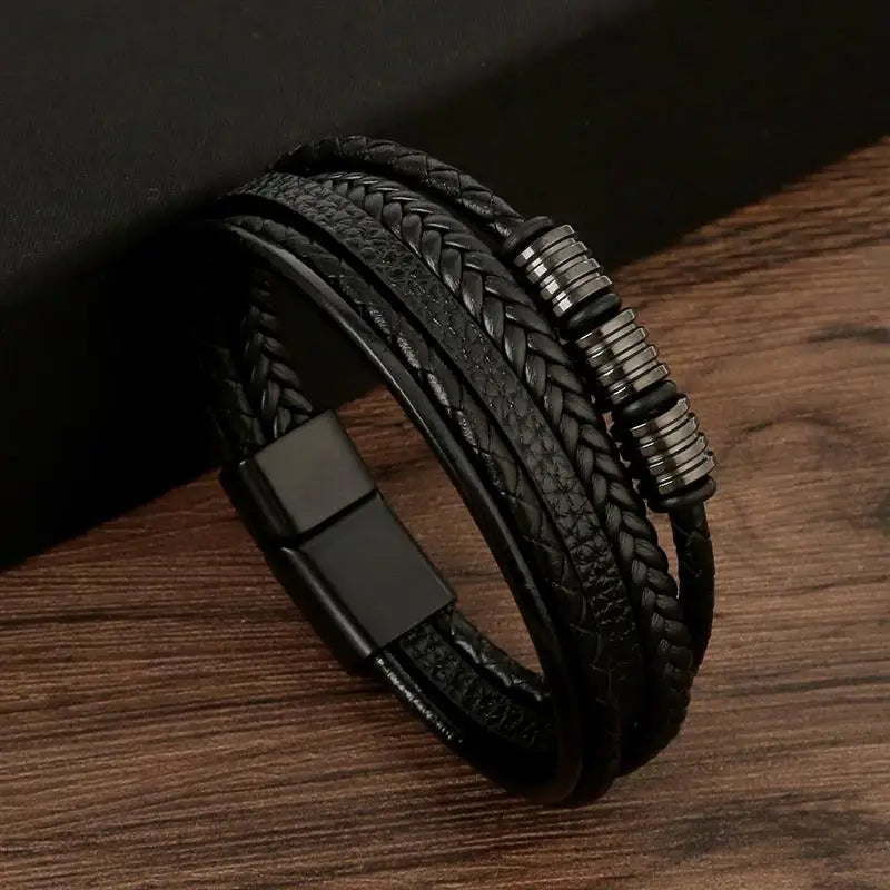 Layered Edge Leather Bracelet