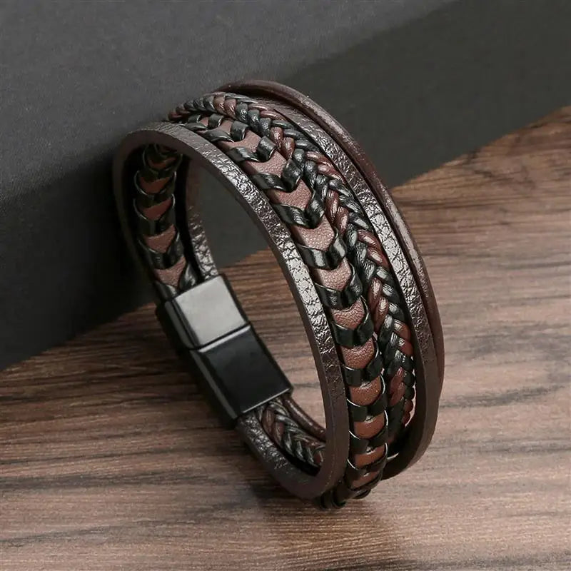 Layered Edge Leather Bracelet