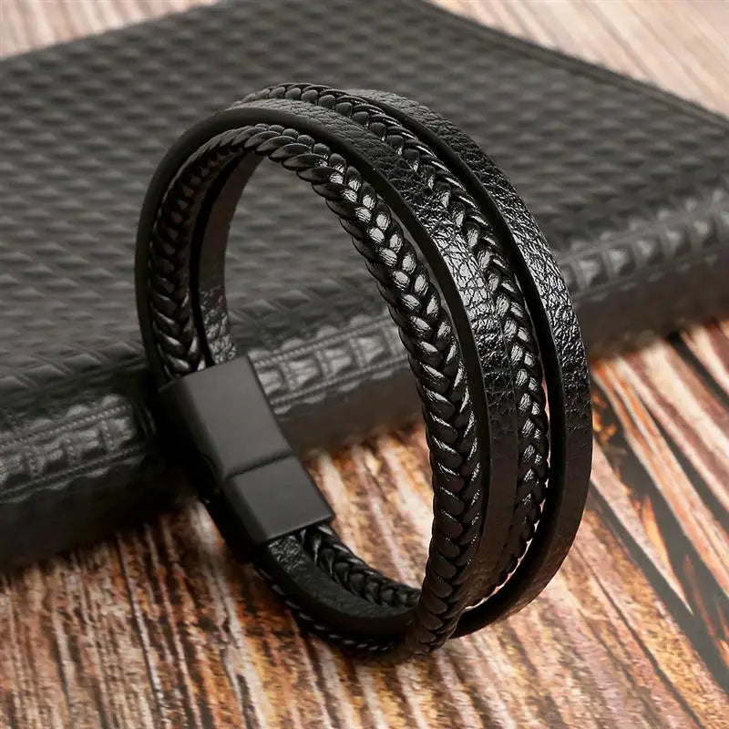 Layered Edge Leather Bracelet