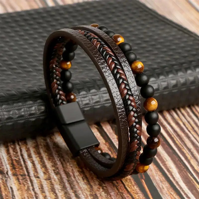 Layered Edge Leather Bracelet