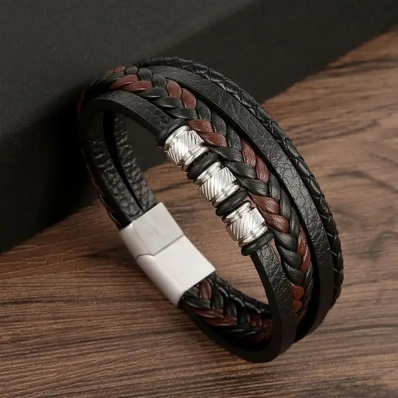Layered Edge Leather Bracelet