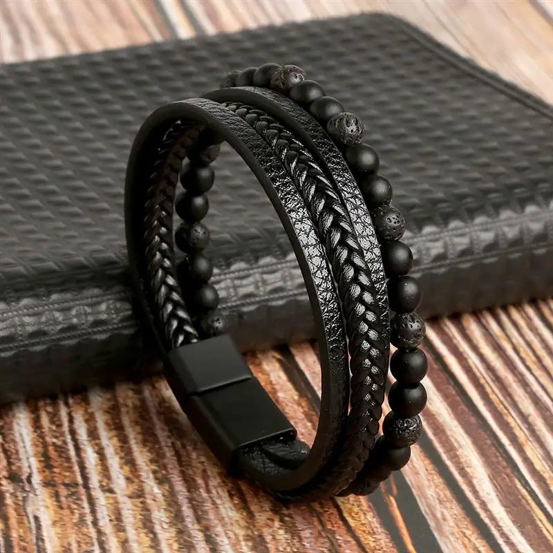 Layered Edge Leather Bracelet