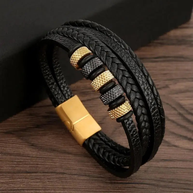 Layered Edge Leather Bracelet