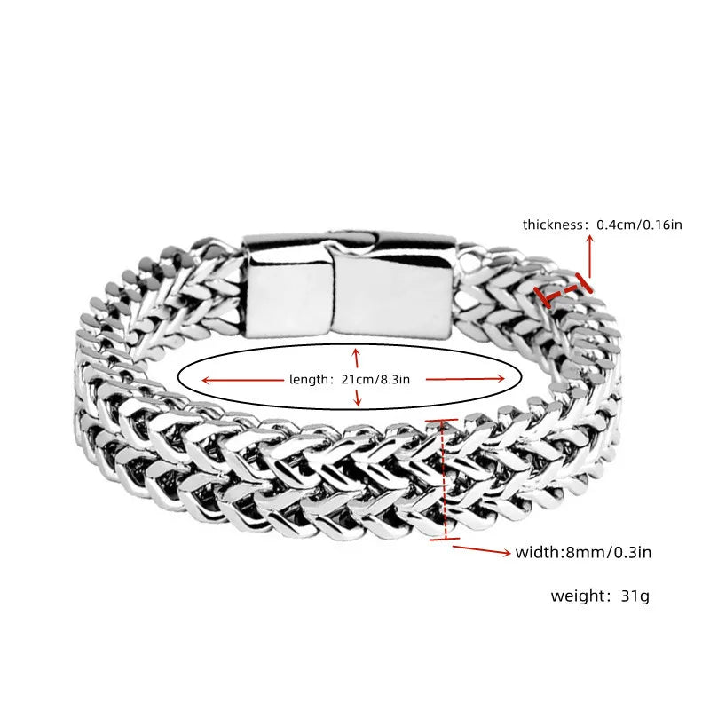 Men’s Stainless Steel Hip-Hop Bracelet