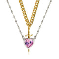 Crystal Vow Heart & Sword Necklace