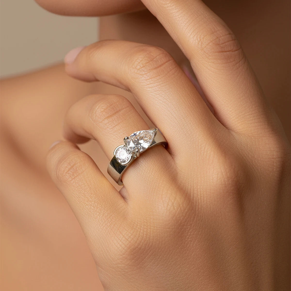 Crystal Teardrop Grace Ring