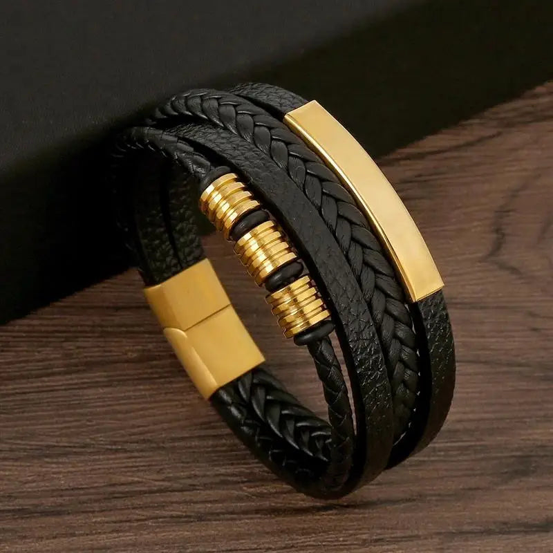 Layered Edge Leather Bracelet